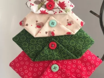 Folded Fabric Christmas Tree Decorations