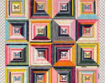 Spring Shimmer Log Cabin Star Quilt
